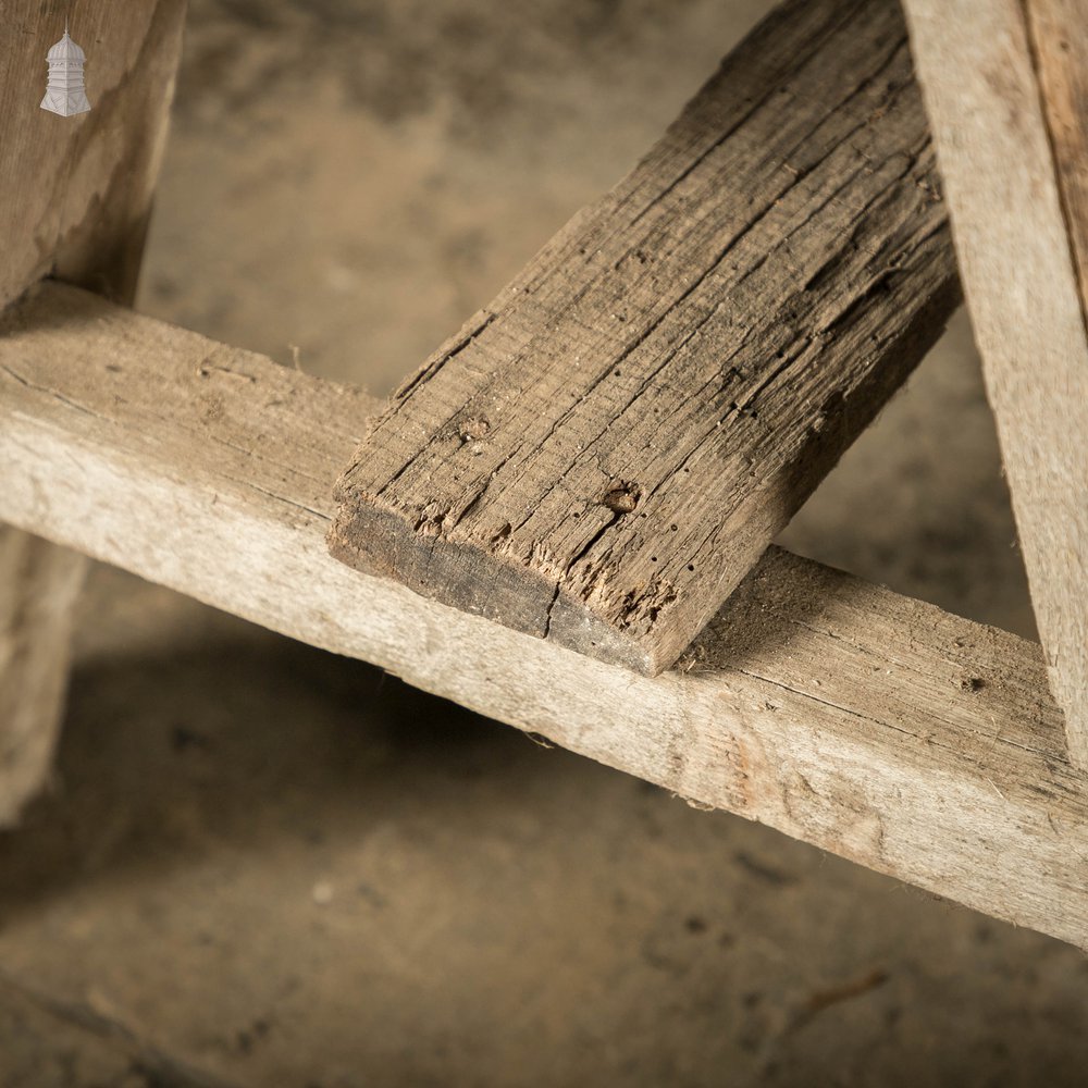 Vintage Wooden Trestles, Pair of Rustic Workshop Trestles