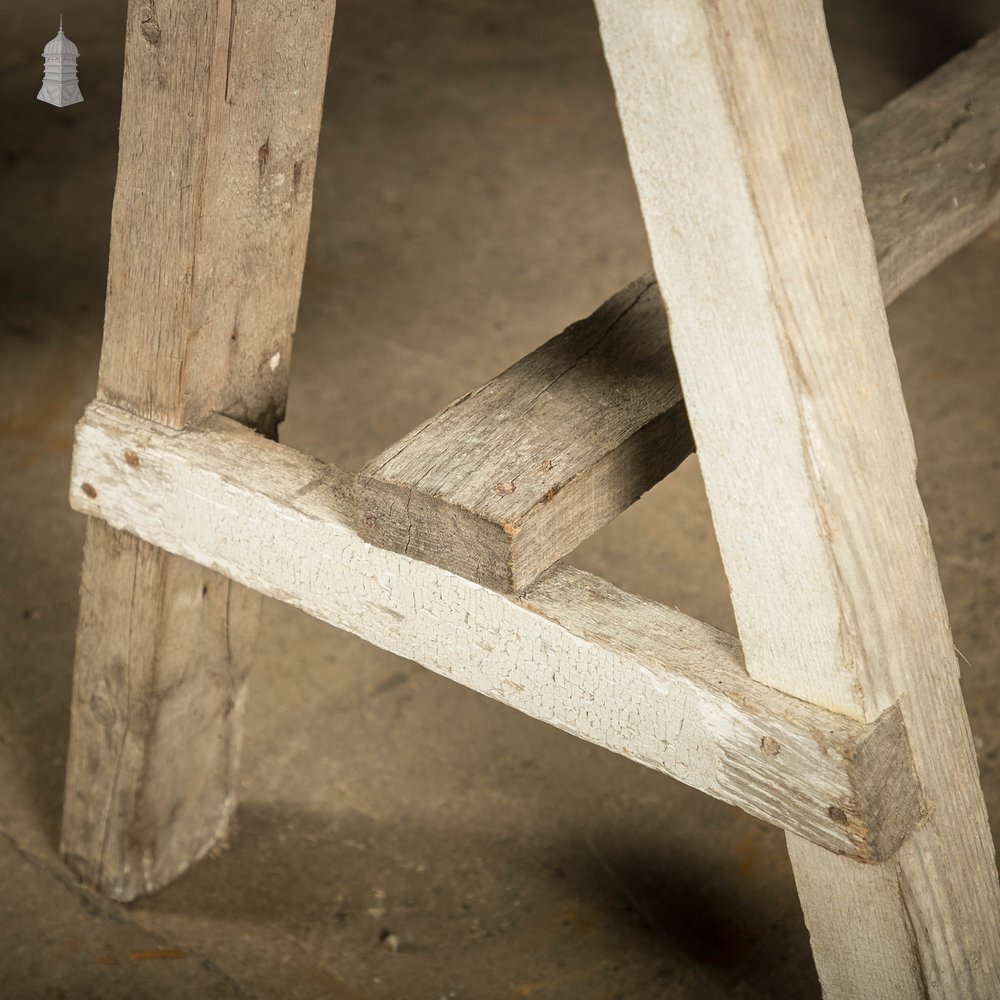 Vintage Wooden Trestles, Pair of Rustic Workshop Trestles