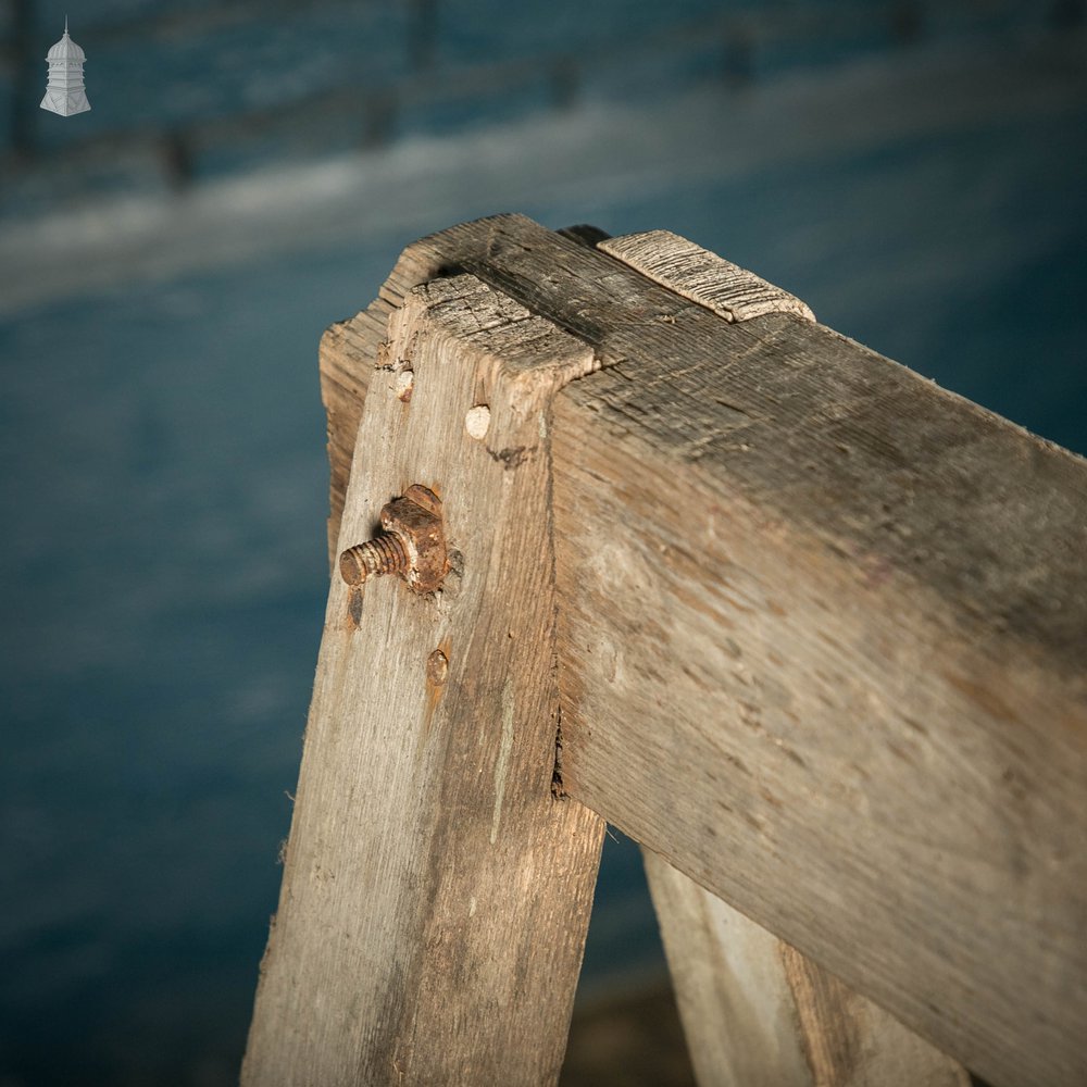 Vintage Wooden Trestles, Pair of Rustic Workshop Trestles