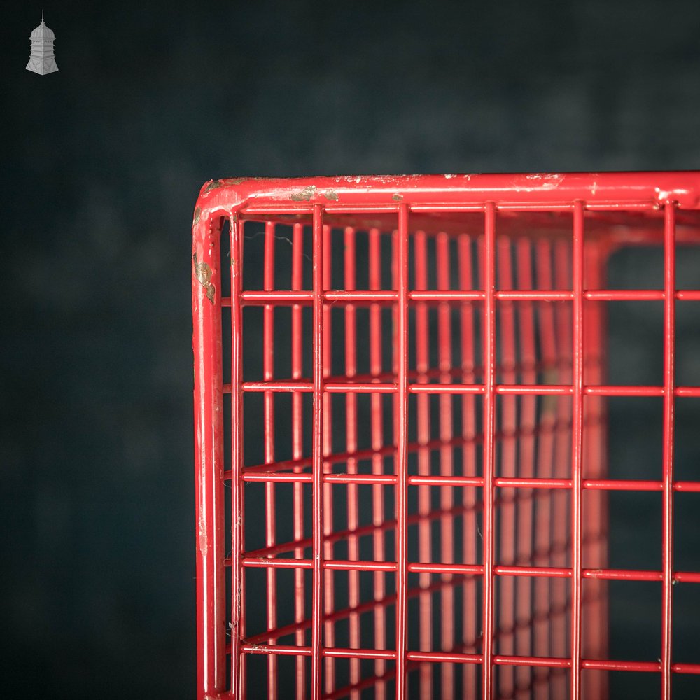 Vintage Pigeonholes, Red Wire Mesh Pigeon Hole Shelving Unit