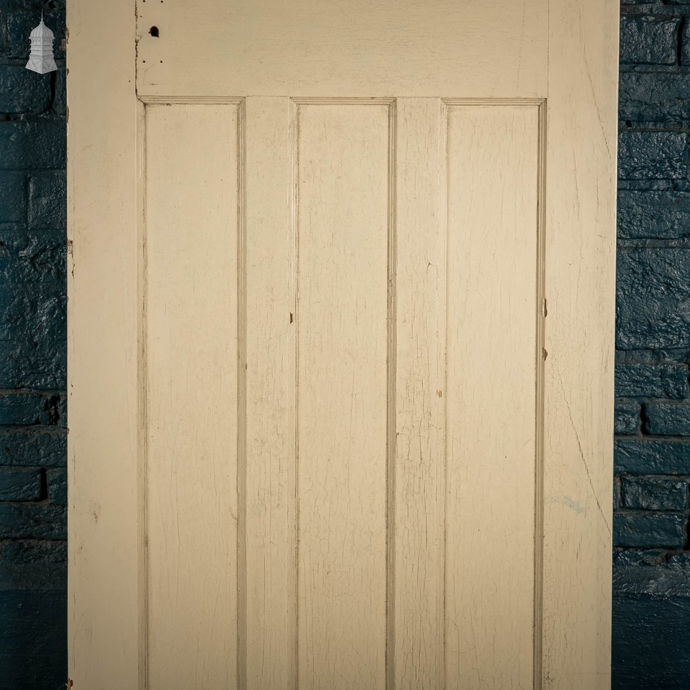 Half Glazed Door, 1930’s Style 4 Panel fitted with ‘Cross Reeded’ Style Textured Glazing