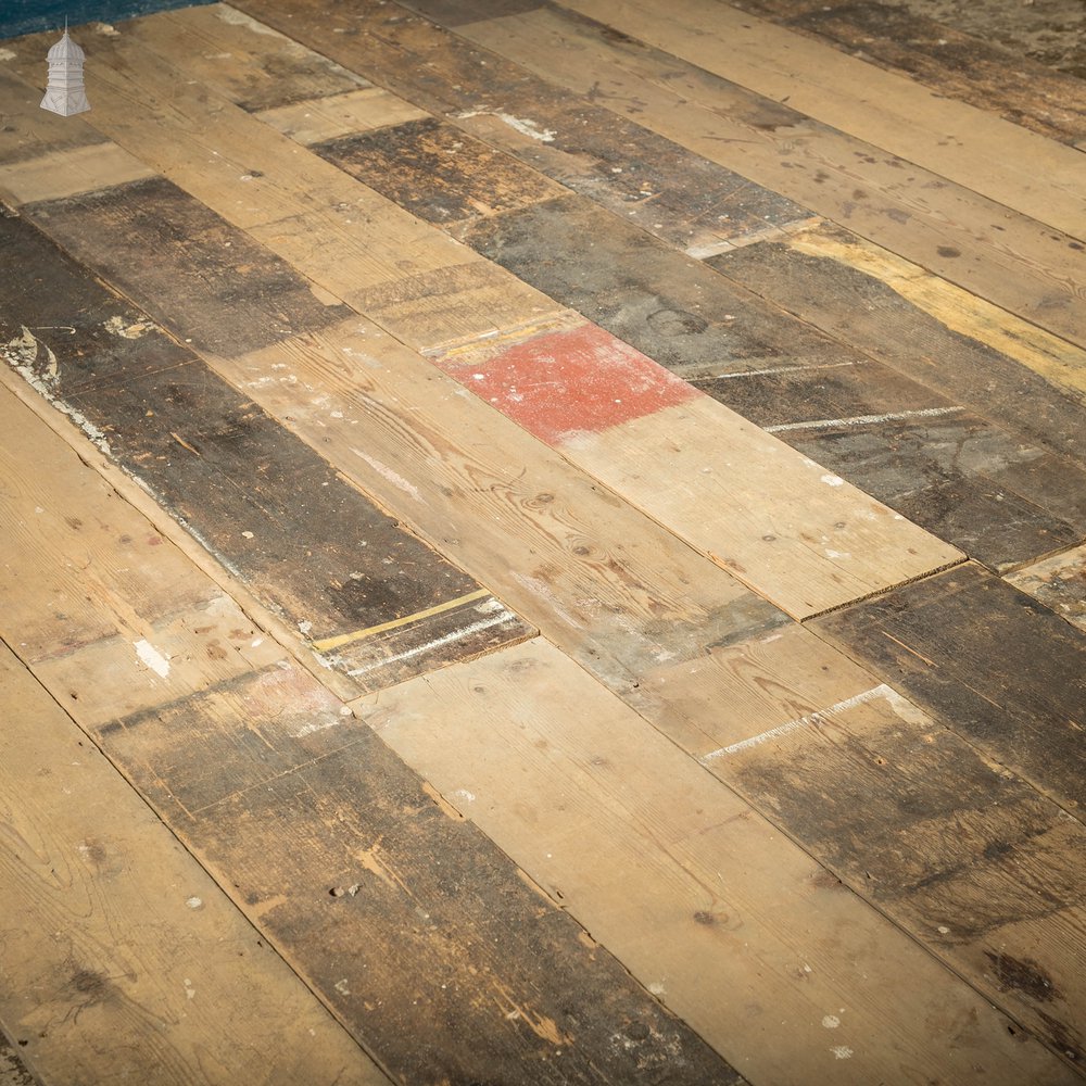 Reclaimed Pine Floorboards, 8.75" Wide Original Georgian Floorboards, Batch of 35 Square Metres