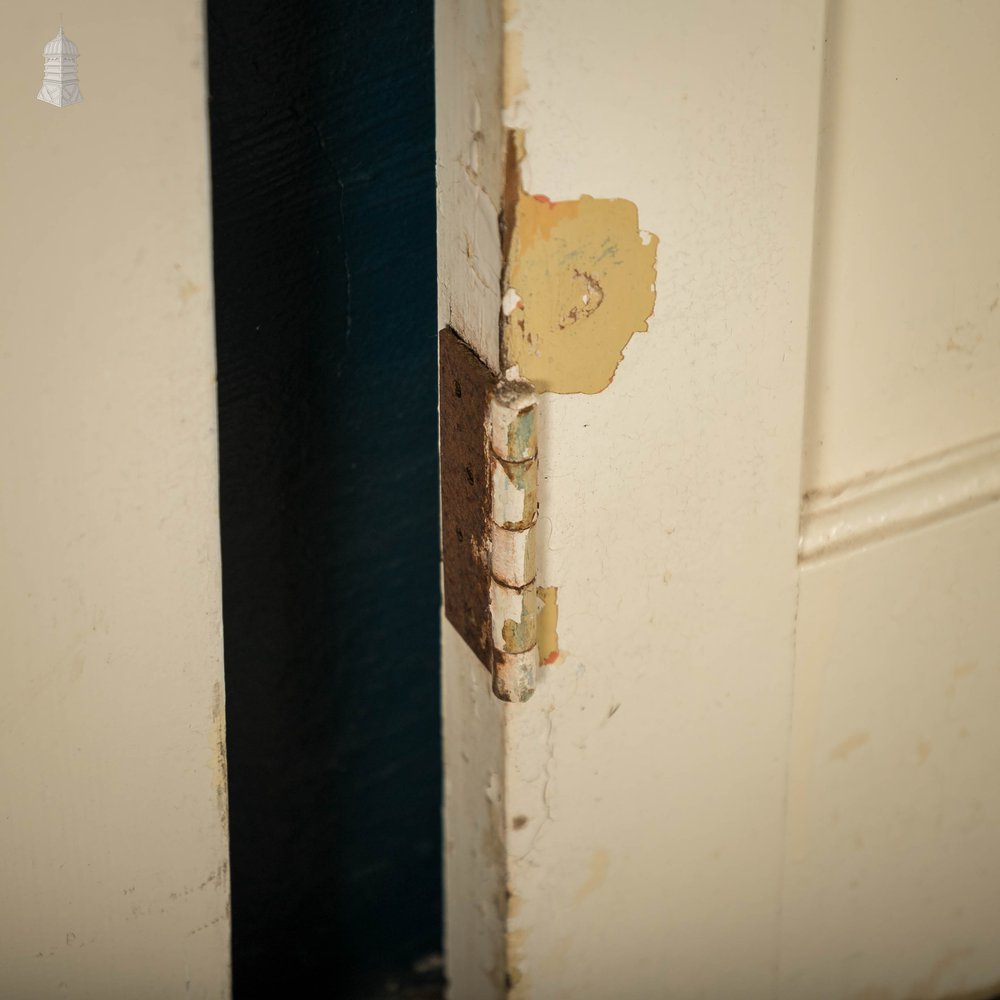 Pine Panelled Doors, Pair of White Painted Doors