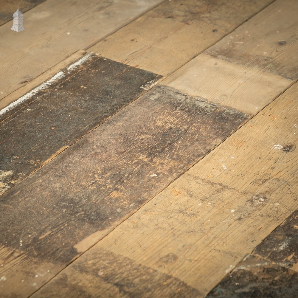 Reclaimed Pine Floorboards, 8.75" Wide Original Georgian Floorboards, Batch of 35 Square Metres