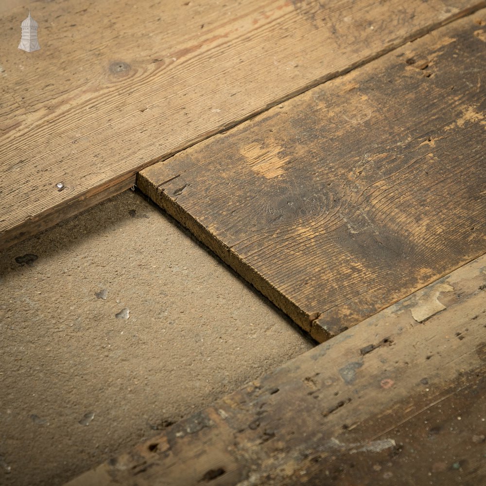 Reclaimed Pine Floorboards, 8.75" Wide Original Georgian Floorboards, Batch of 35 Square Metres