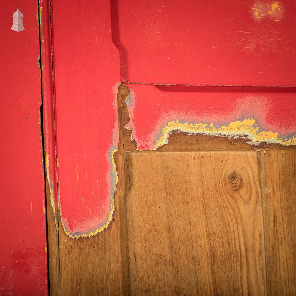 5 Panel Doors, Pair of Pitch Pine Panelled with Stop Chamfer Detail.