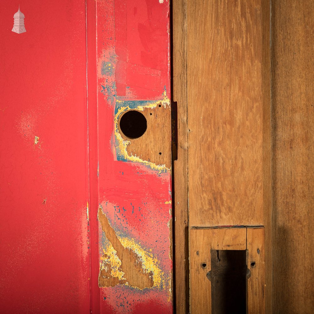 5 Panel Doors, Pair of Pitch Pine Panelled with Stop Chamfer Detail.