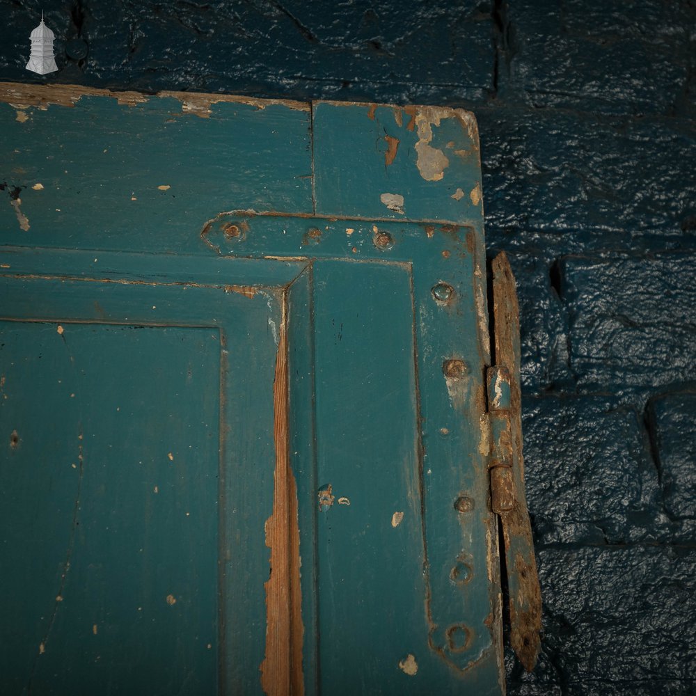 Pine Panelled Door, 4 Panel Blue Painted