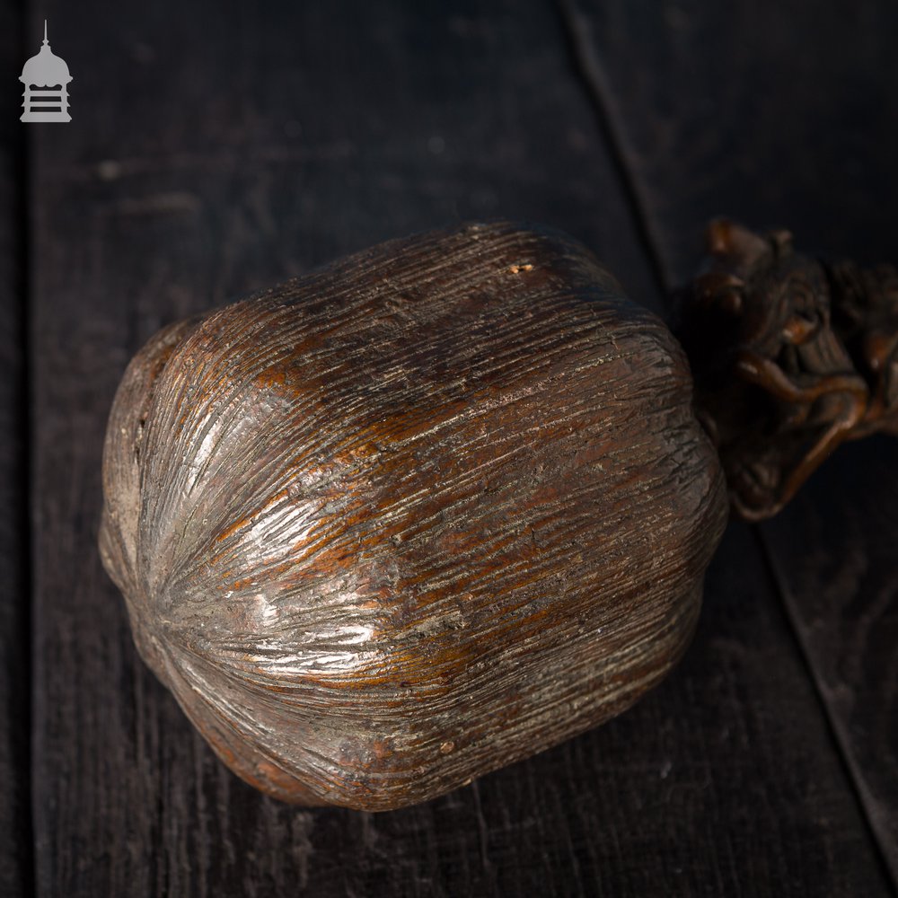 Ceremonial Mace, Intricately Carved Hardwood