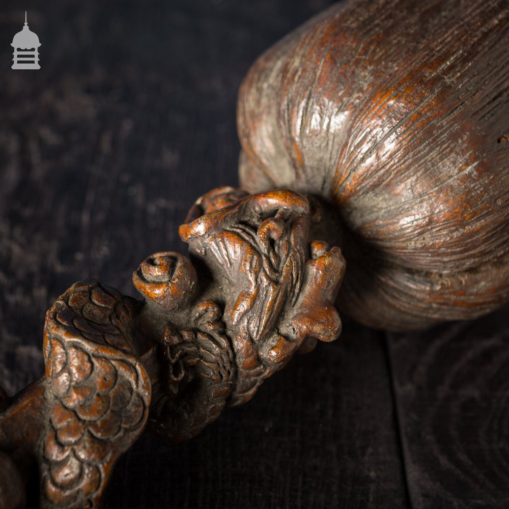 Ceremonial Mace, Intricately Carved Hardwood