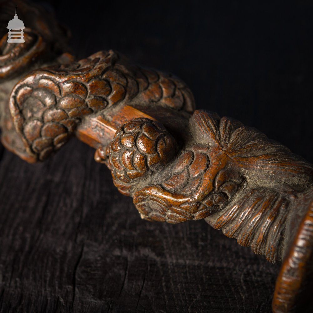 Ceremonial Mace, Intricately Carved Hardwood