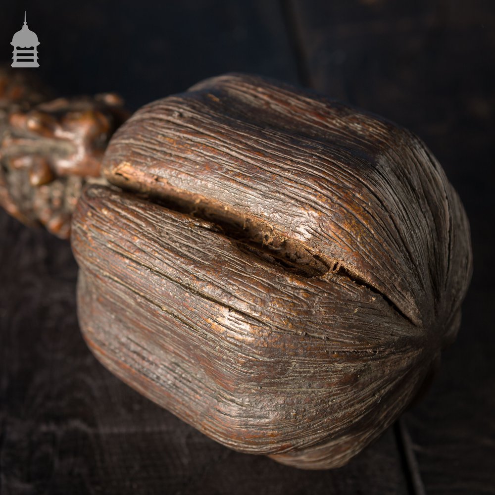 Ceremonial Mace, Intricately Carved Hardwood