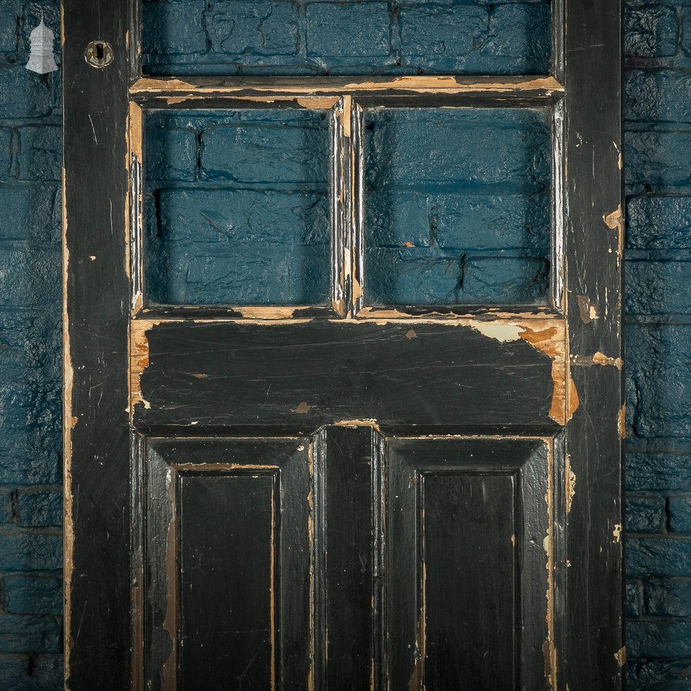 Half Glazed Door, Victorian Panelled Distressed Paint Finish