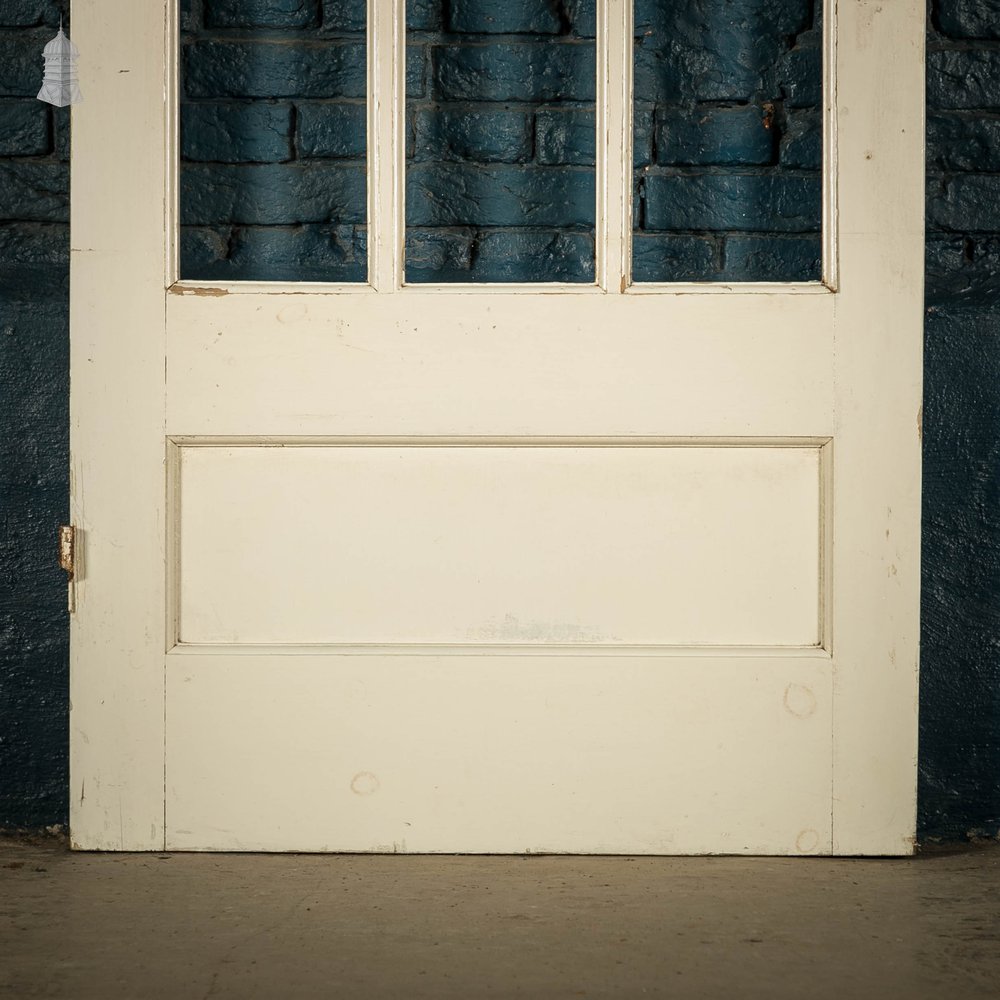 Half Glazed Door, Pine, White Painted Finish