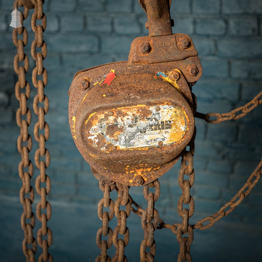 Industrial Block and Tackle, Batch of 4 with Assorted Chains and Turnbuckles