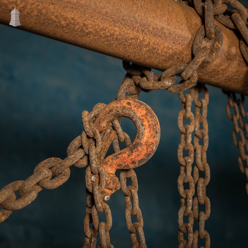 Industrial Block and Tackle, Batch of 4 with Assorted Chains and Turnbuckles