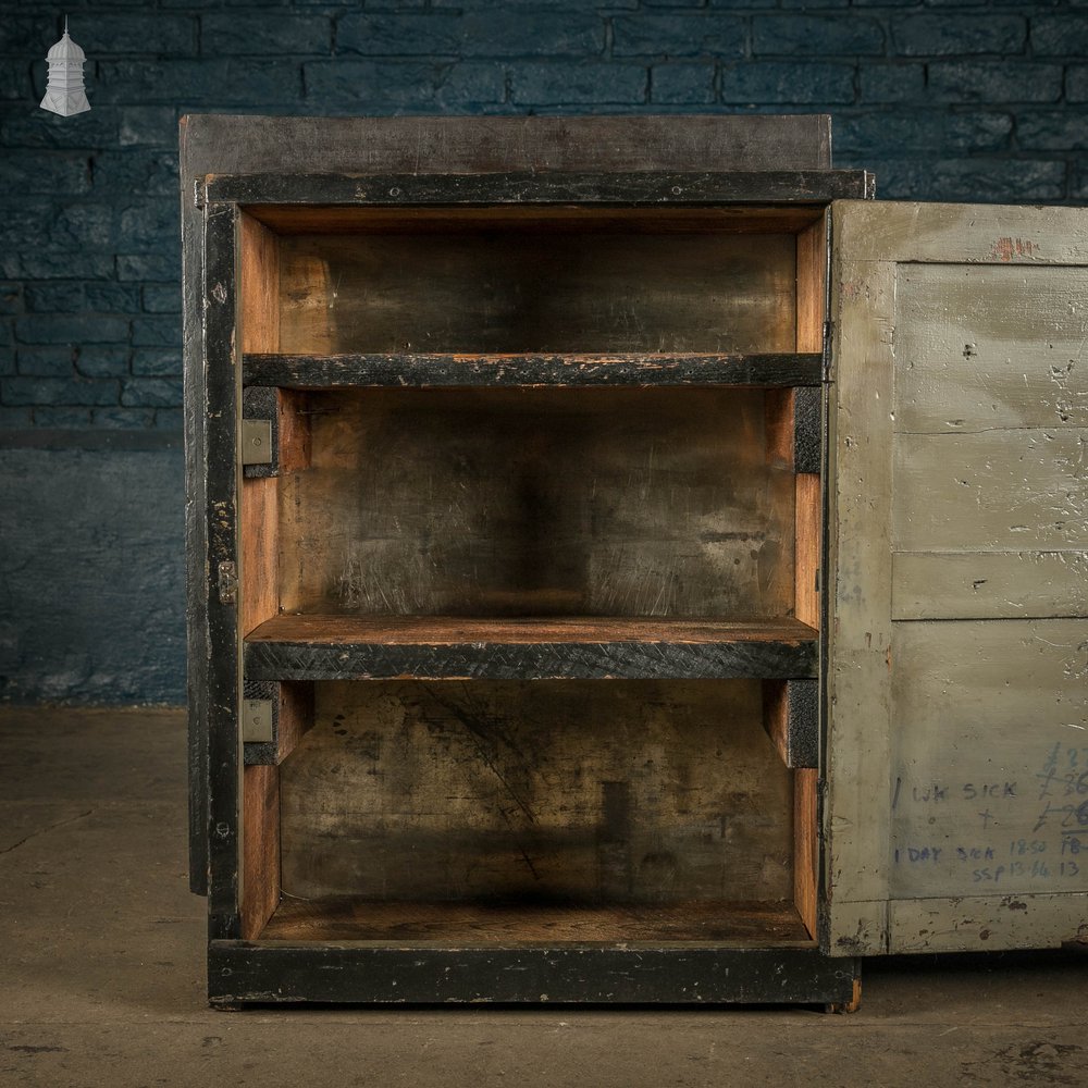 Industrial Wooden Cupboard, Reclaimed From Factory