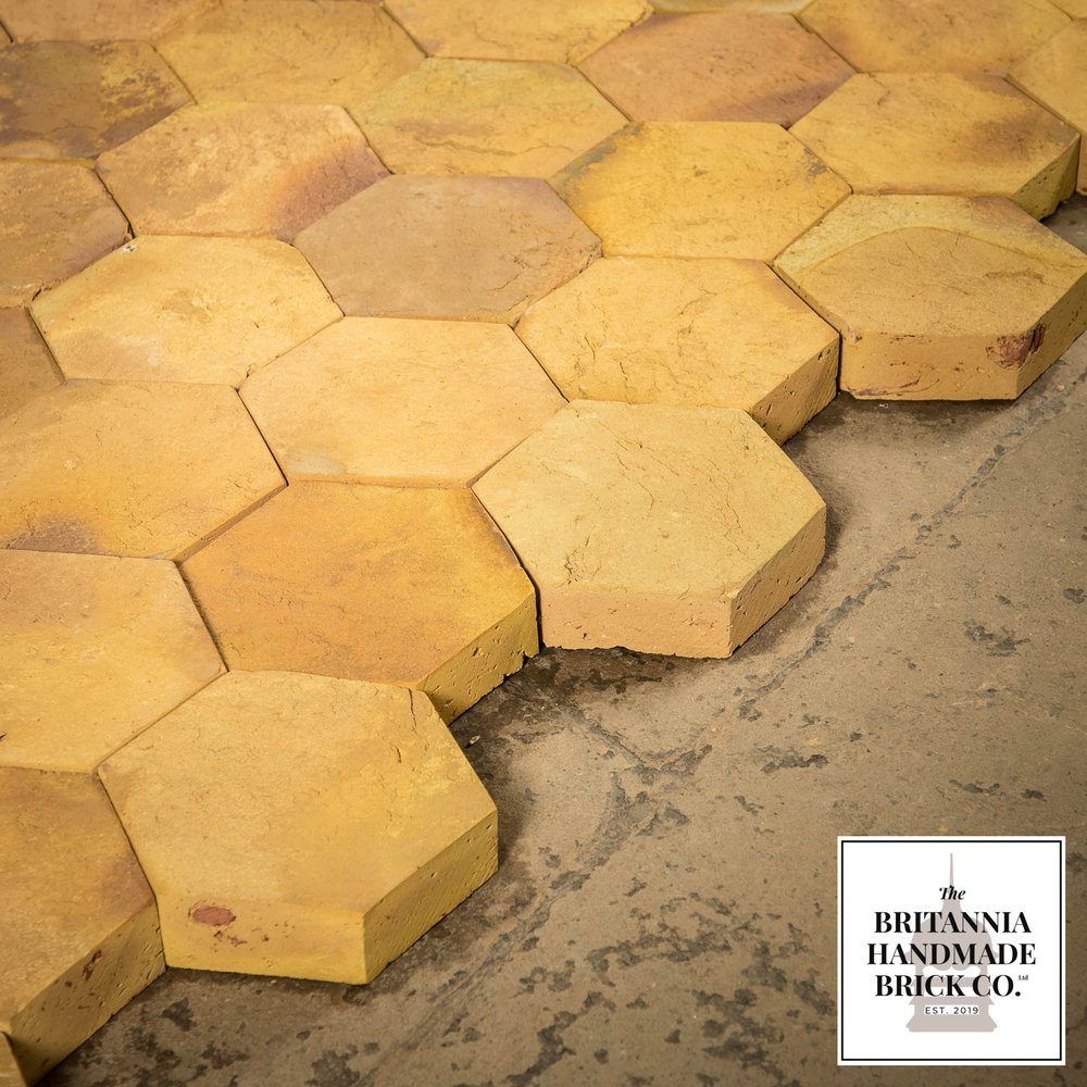 Hexagonal Pamment Floor, New Handmade Buff Floor Tiles, Batch of 175 - 6 Square Metres