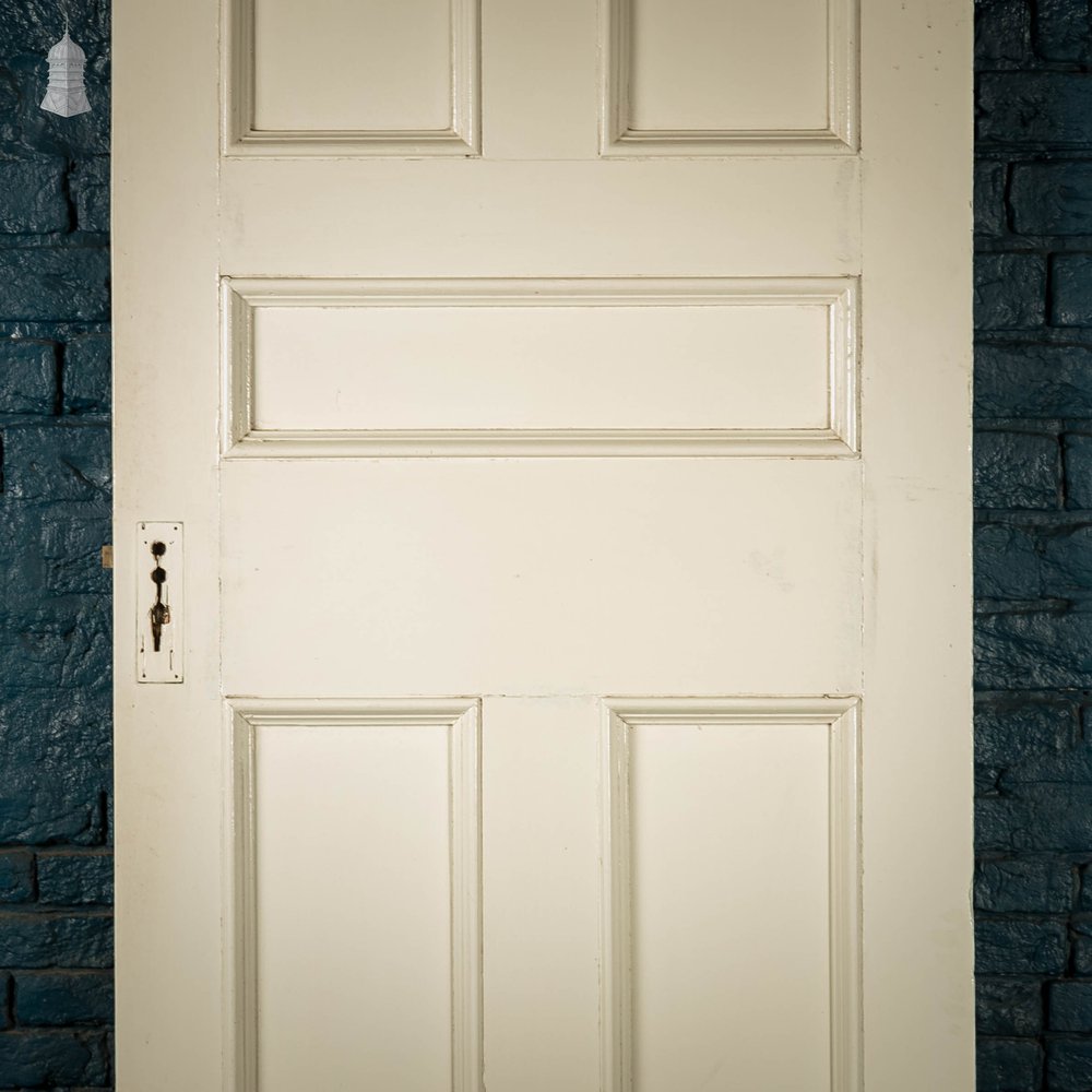 Pine Panelled Door, Moulded 5 Panel Door With White Painted Finish