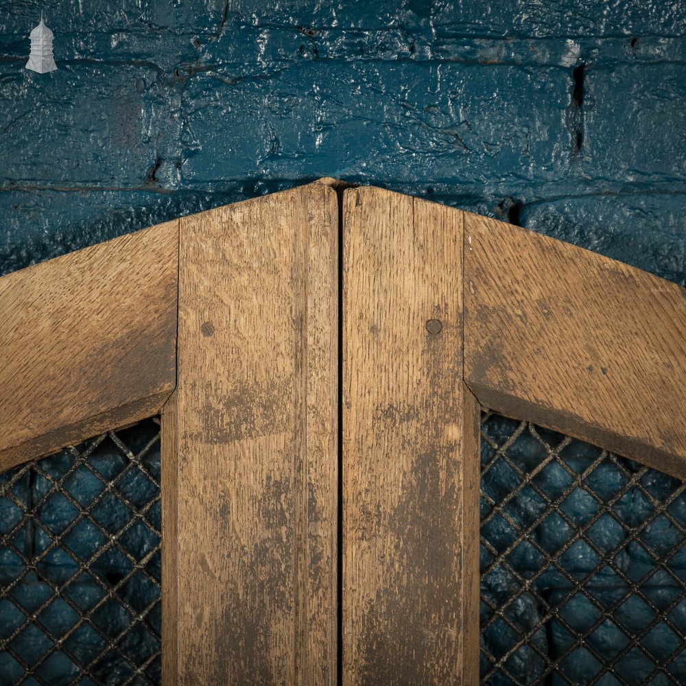 Arched Church Doors, Oak with Mesh Windows