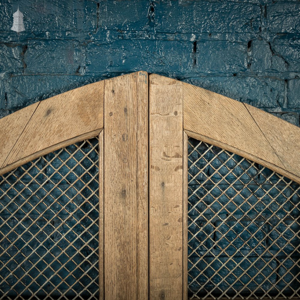 Arched Church Doors, Oak with Mesh Windows