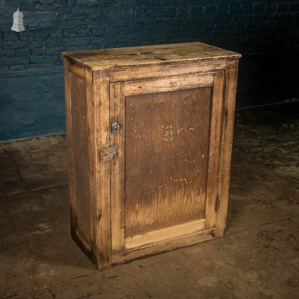 Pine Industrial Cupboard, Small Workshop Cabinet