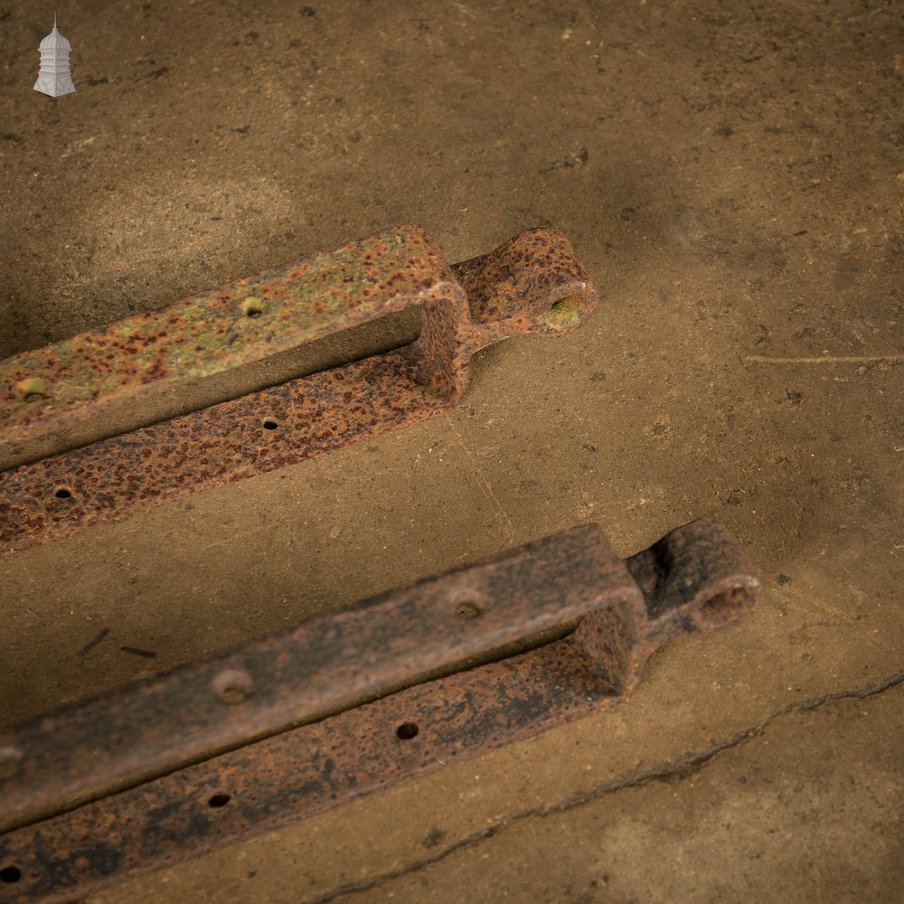 Gate Hinges, Wrought Iron, Pair