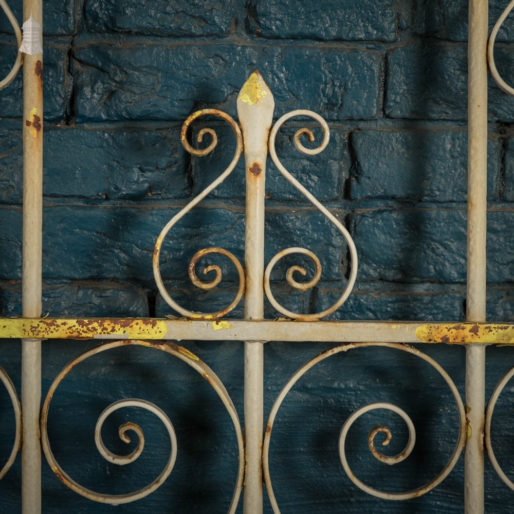 Driveway Gates, Wrought Iron Scroll Design with Distressed Paint Finish