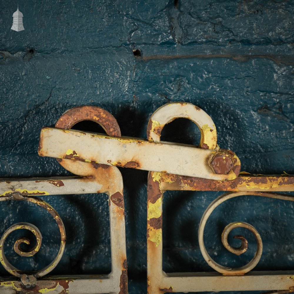 Driveway Gates, Wrought Iron Scroll Design with Distressed Paint Finish