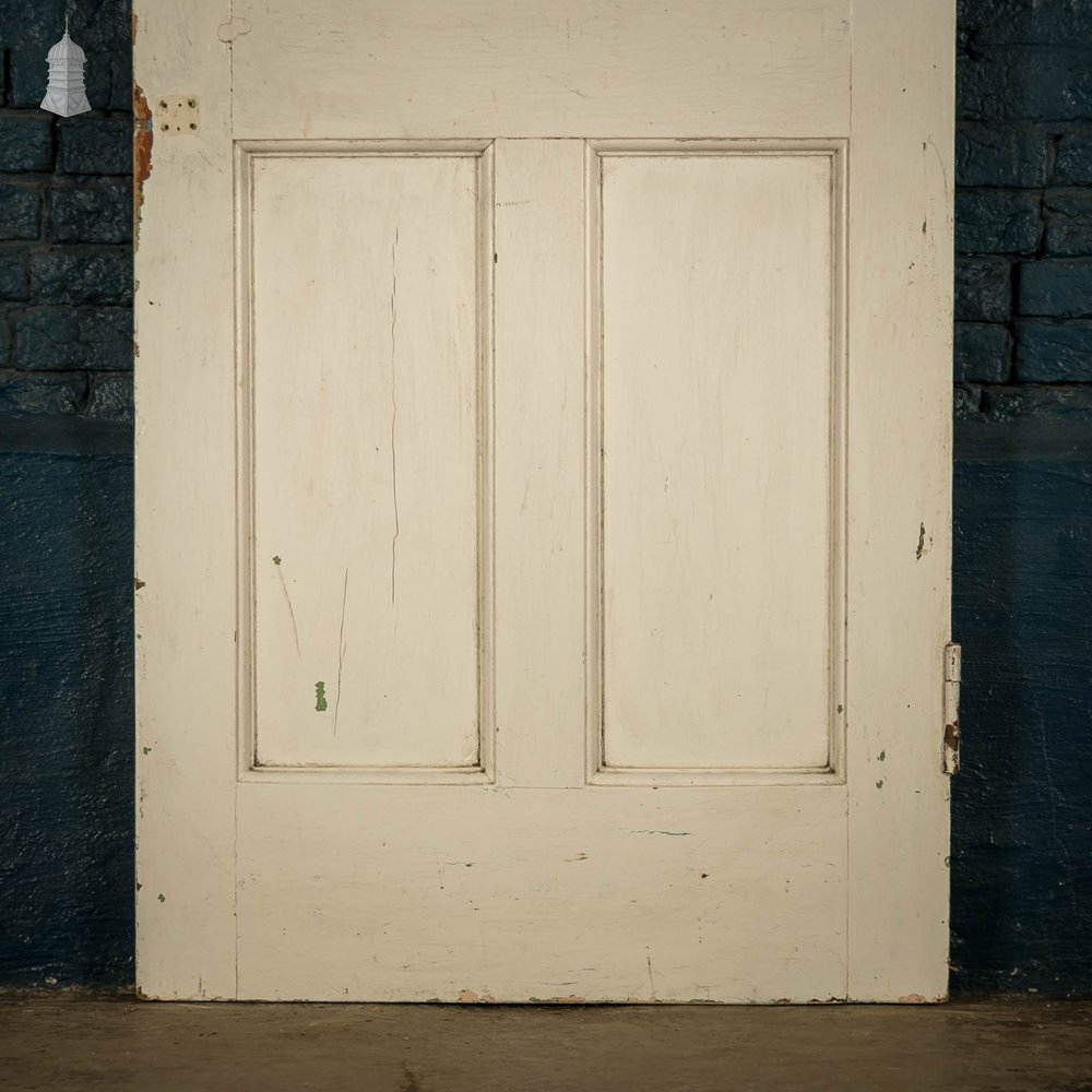 Half Glazed Door, 4 Panel Pine White Painted fitted with Textured Glazing