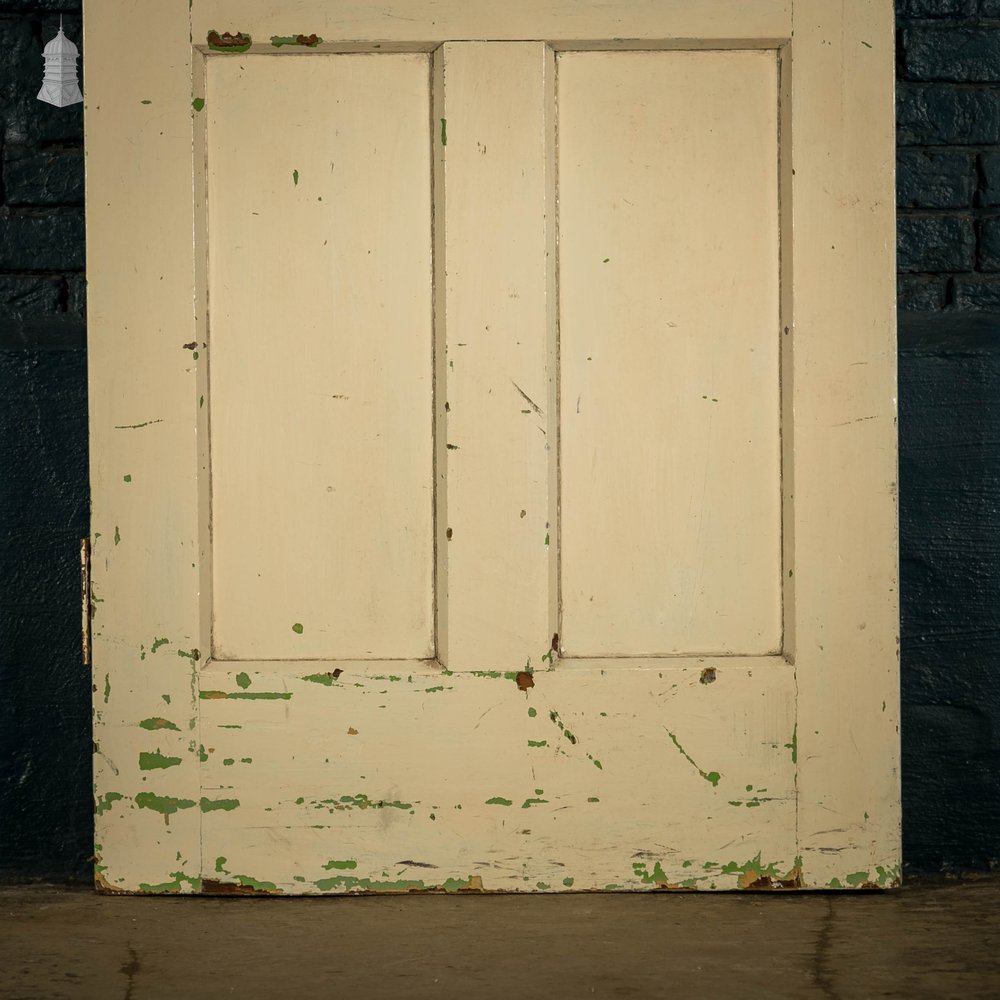 Half Glazed Door, 4 Panel Pine White Painted fitted with Textured Glazing