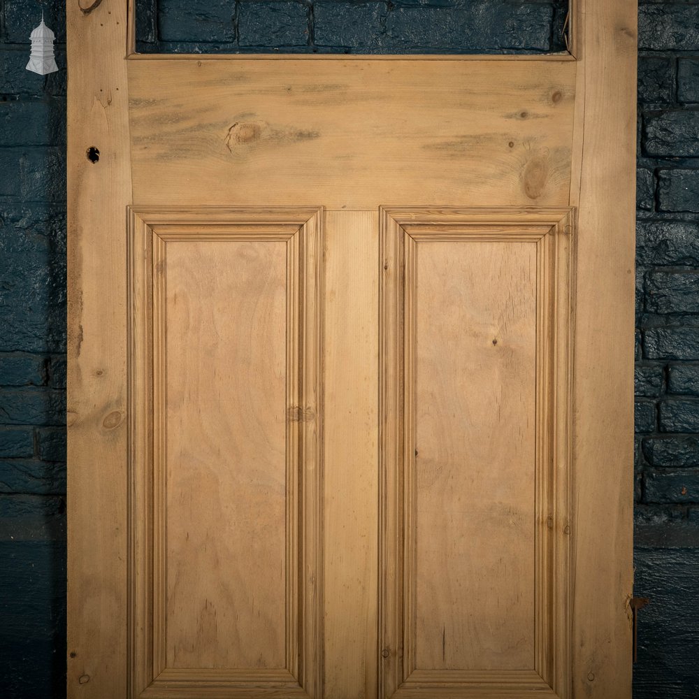 Half Glazed Door, 3 Panel Pine Moulded Panel Door