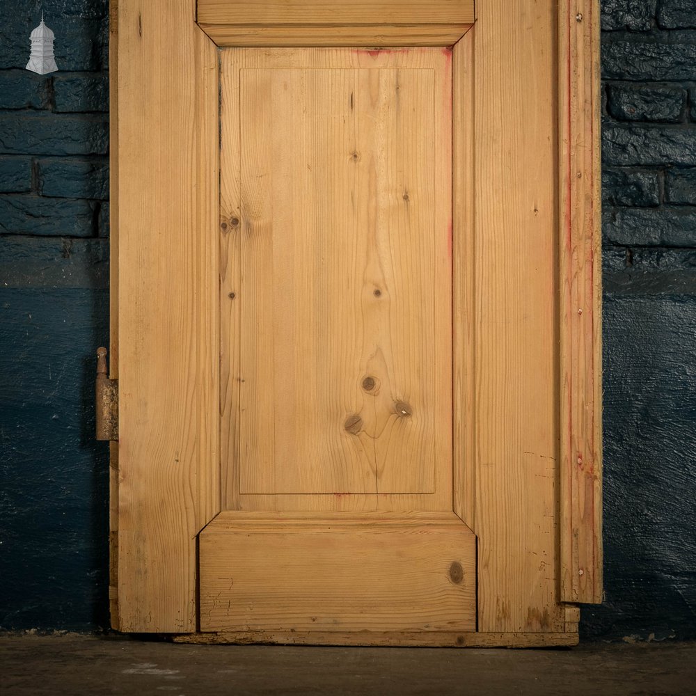 Pine Panelled Door, 19th C French 3 Panel Moulded Pine Door