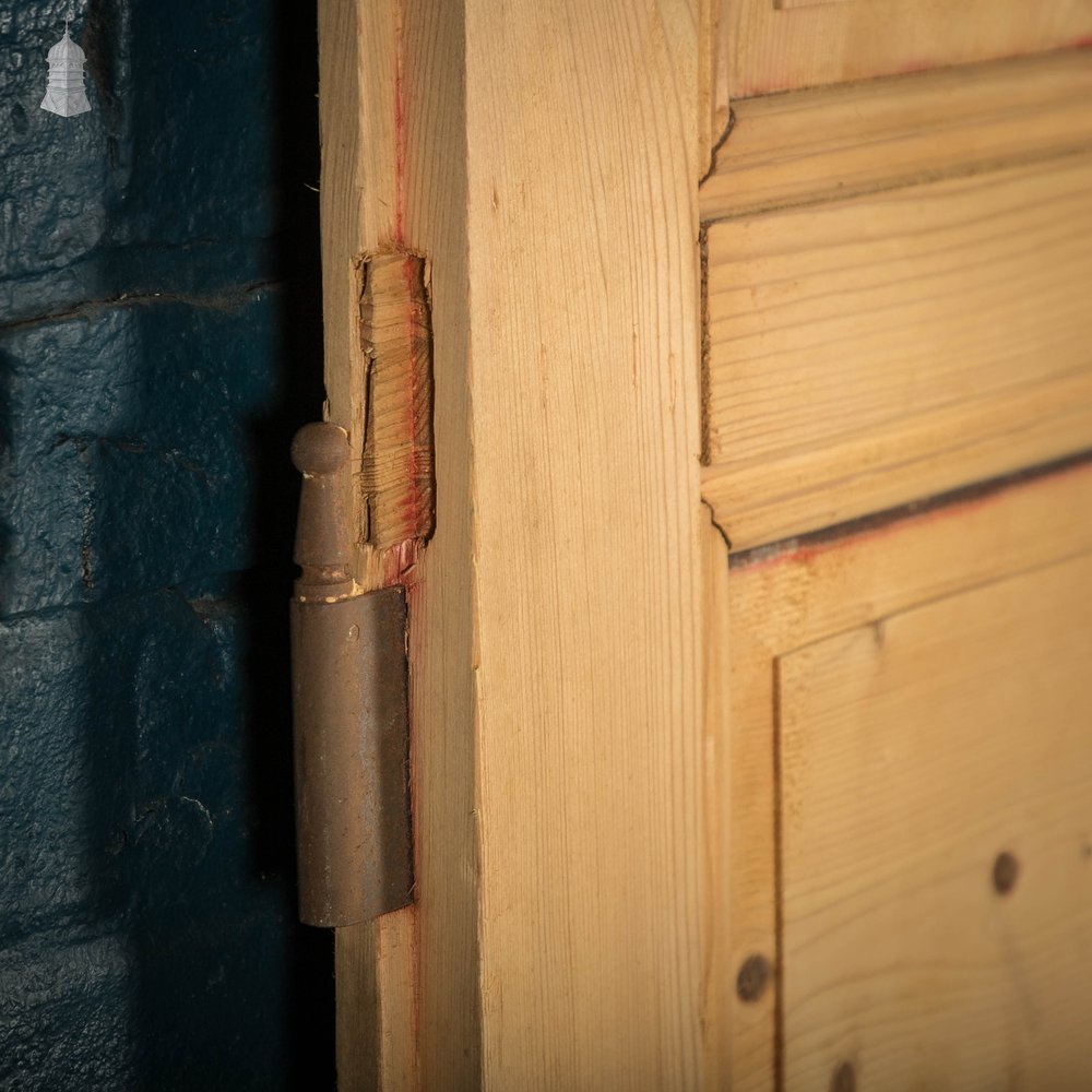 Pine Panelled Door, 19th C French 3 Panel Moulded Pine Door