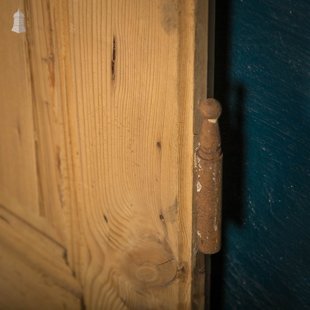 Pine Panelled Door, 19th C French 3 Panel Moulded Pine Door