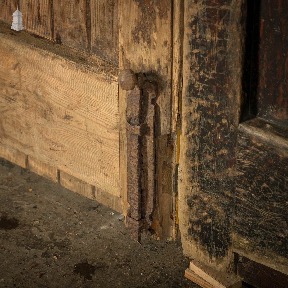 Framed Arch Top Doors, Set of Oak Braced Vertical Plank Doors