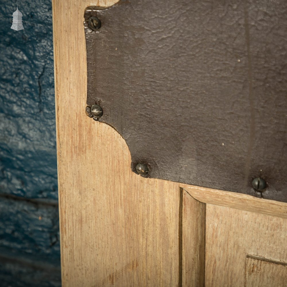 Oak Panelled Door, 8 Raised Panels with Leather Detail