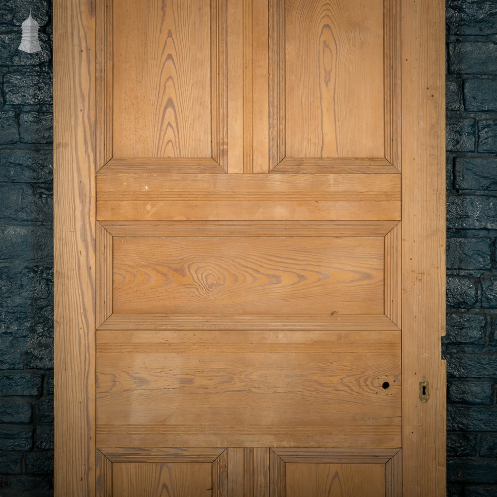 Pitch Pine Panelled Door, 5 Moulded Panel Victorian Style