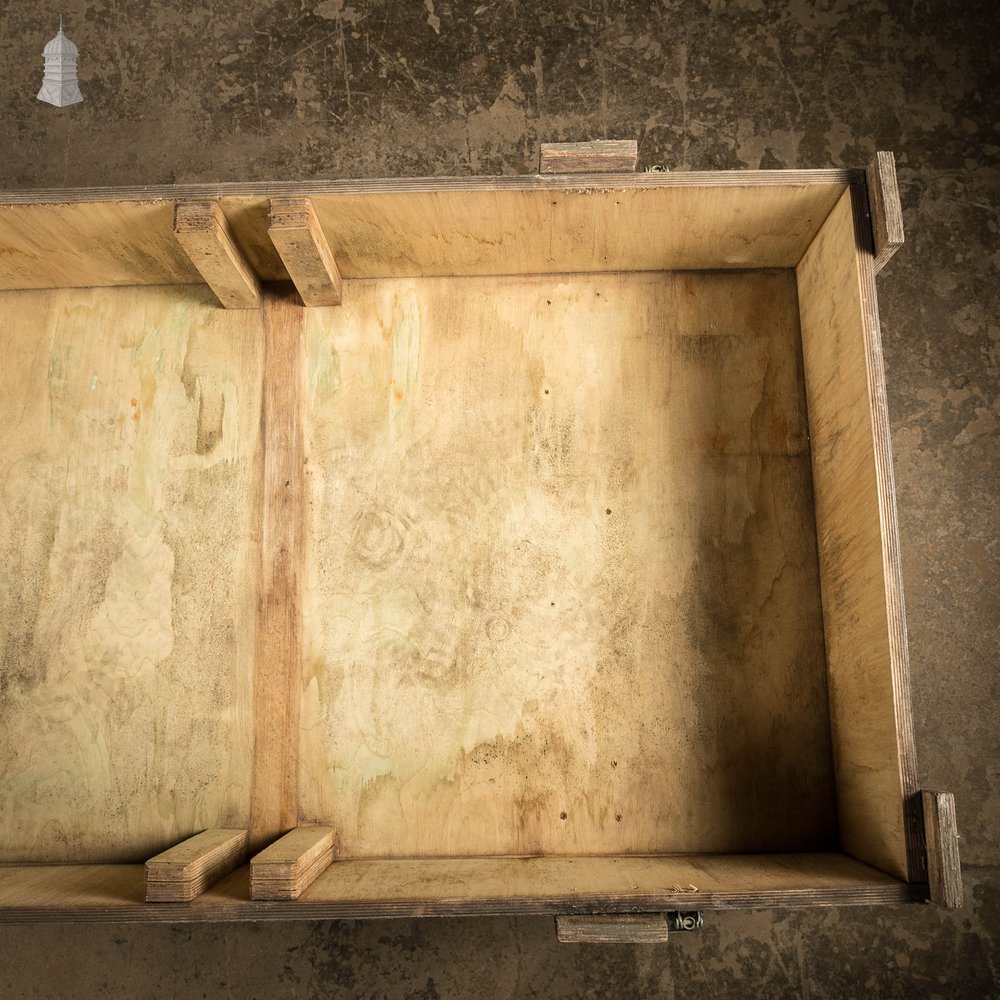 Military Shipping Crates, Pair of Green Painted Wooden Aircraft Part Shipping Boxes Reclaimed from a Norfolk RAF Base