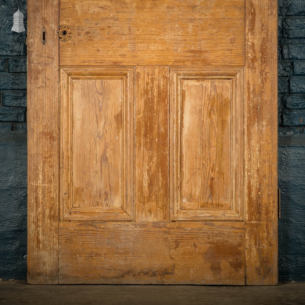 Pitch Pine Panelled Door, 6 Moulded Panel