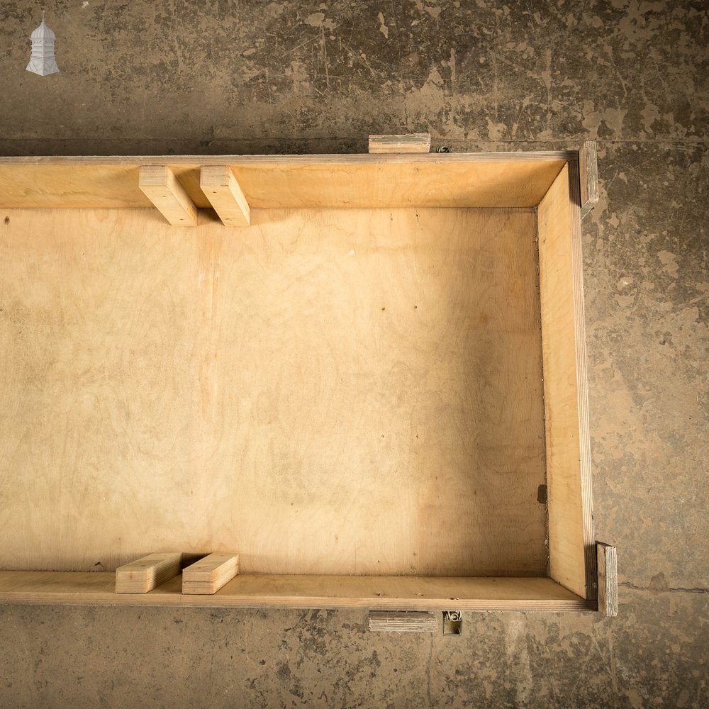 Military Shipping Crates, Pair of Green Painted Wooden Aircraft Part Shipping Boxes Reclaimed from a Norfolk RAF Base