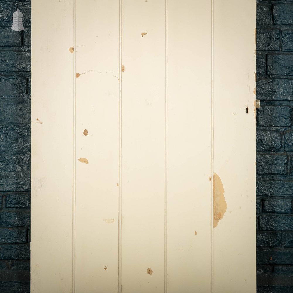 Pine Ledged Door, White Painted Beadboard