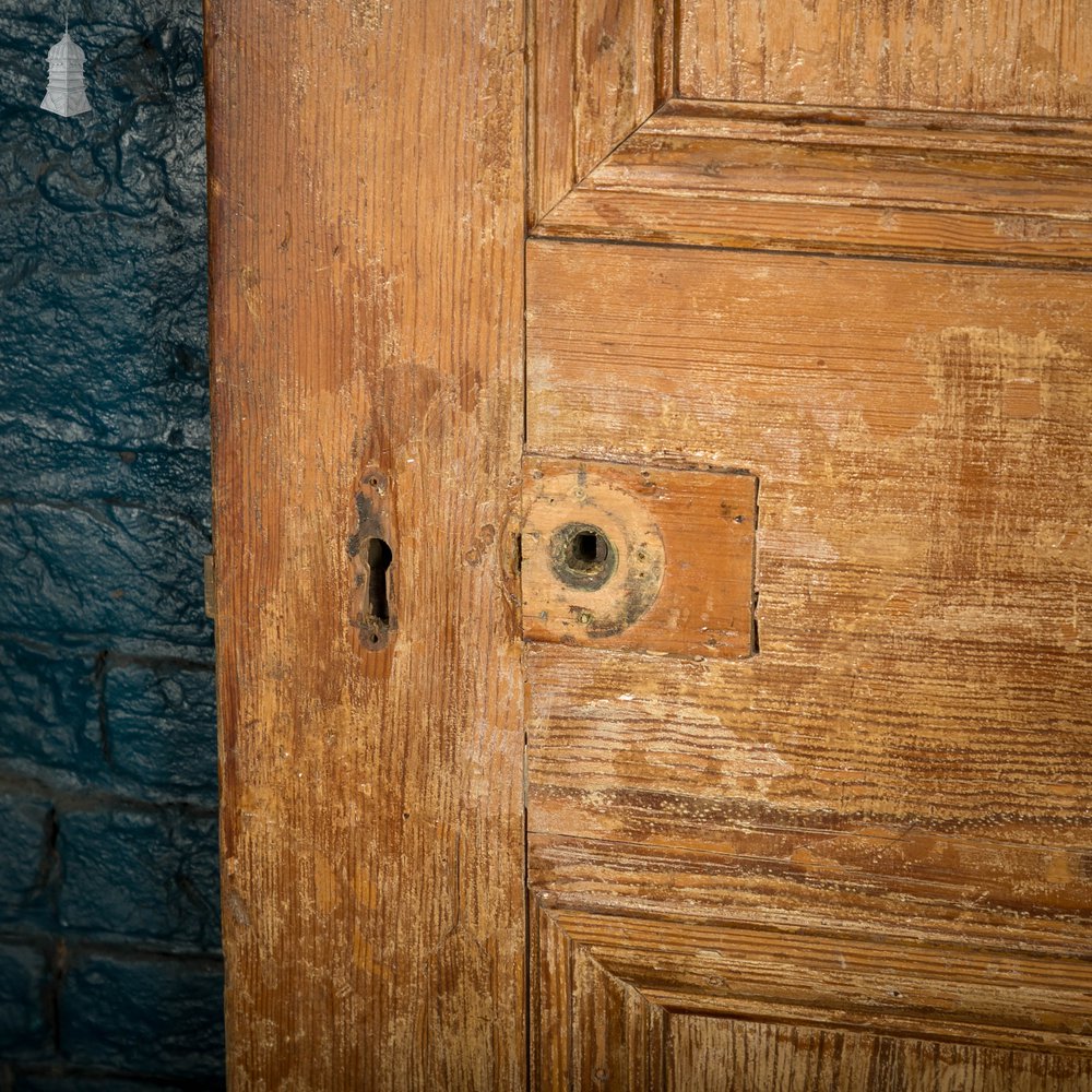 Pitch Pine Panelled Door, Victorian Style, 6 Moulded Panel