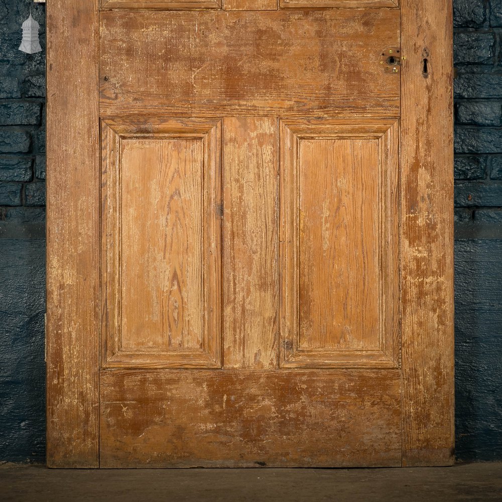 Pitch Pine Panelled Door, Victorian Style, 6 Moulded Panel