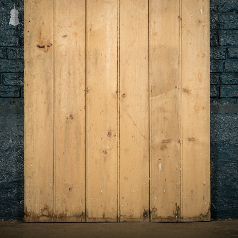 Pine Panelled Door, Moulded 2 Panel and Beadboard Plank