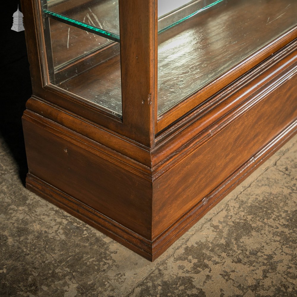 Museum Display Cabinet, 19th C Mahogany with Sliding Door and Mirrored Back