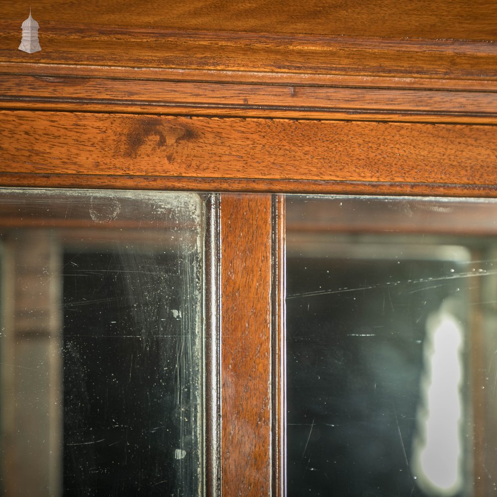 Museum Display Cabinet, 19th C Mahogany with Sliding Door and Mirrored Back