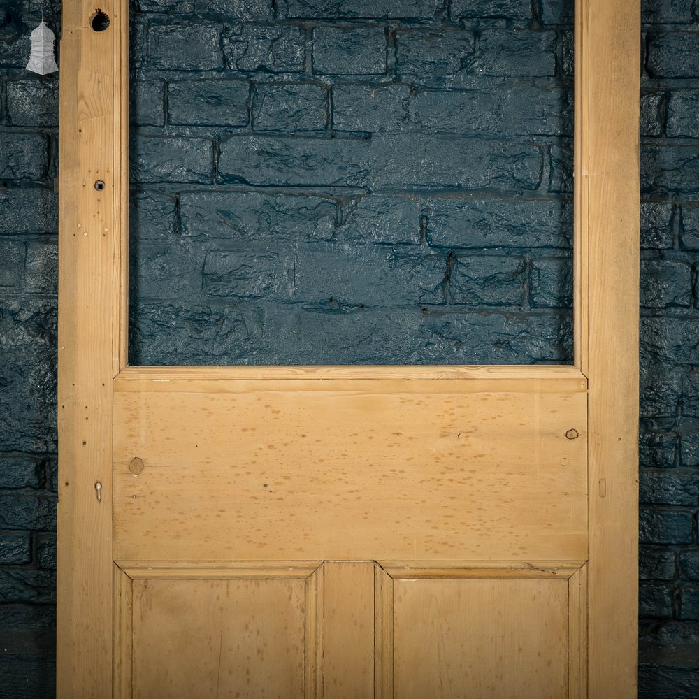 Half Glazed Door, Pine Moulded 3 Panel