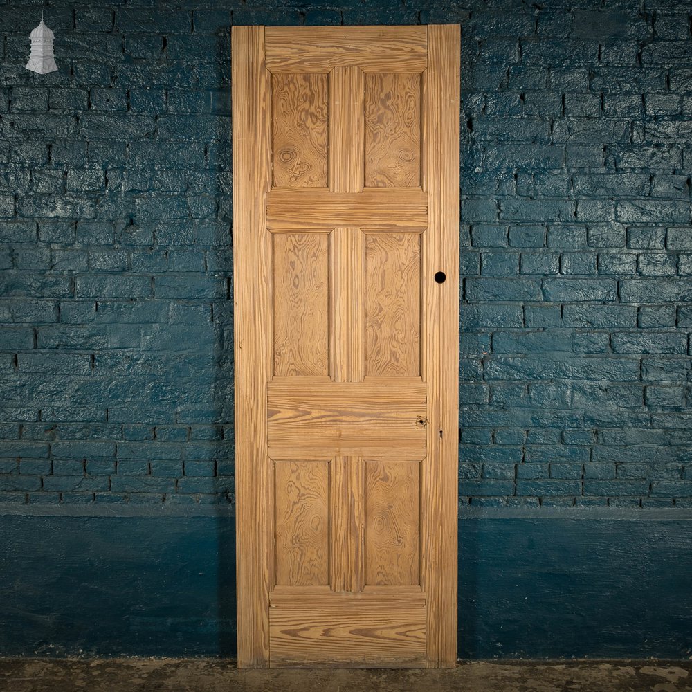 Pitch Pine Panelled Door, 6 Panel