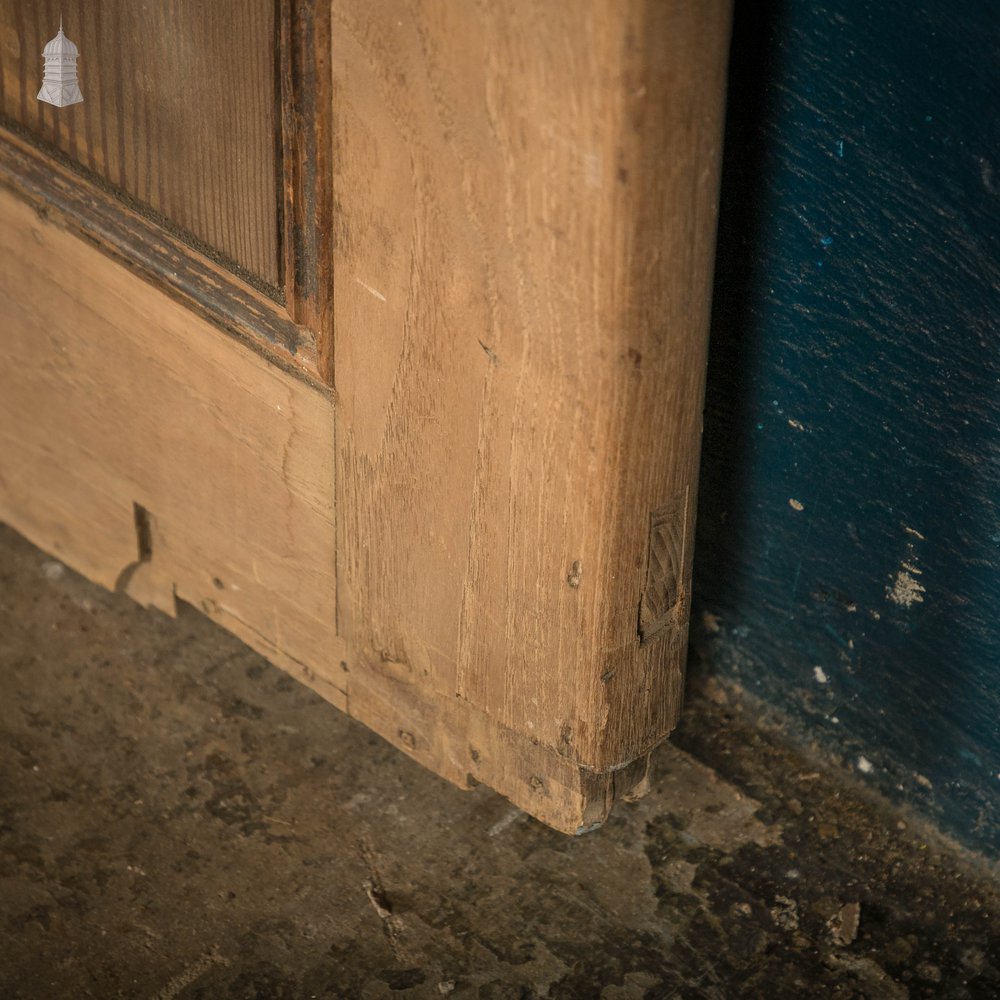 Narrow Glazed Hardwood Door, Leaded Glass Side Panel